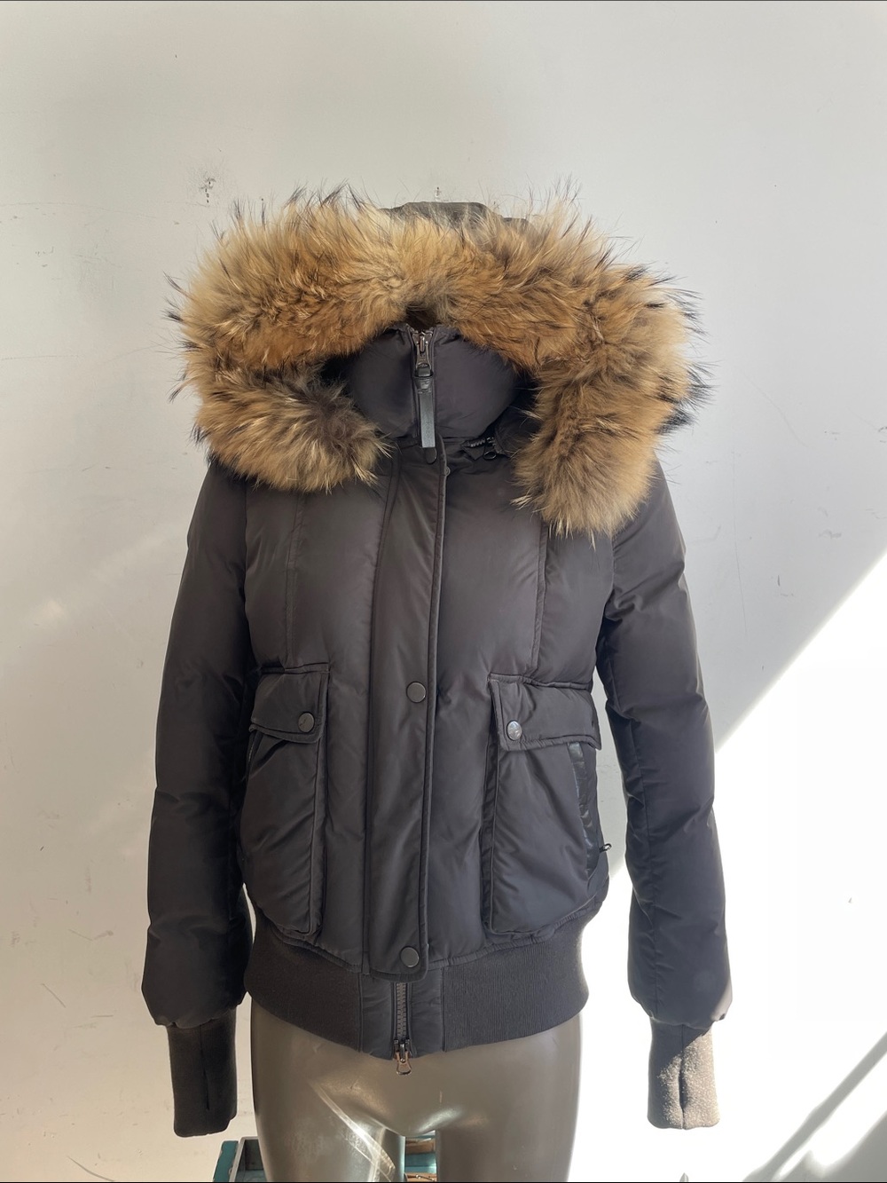 Mackage puffer bomber coat Y2K fur hood